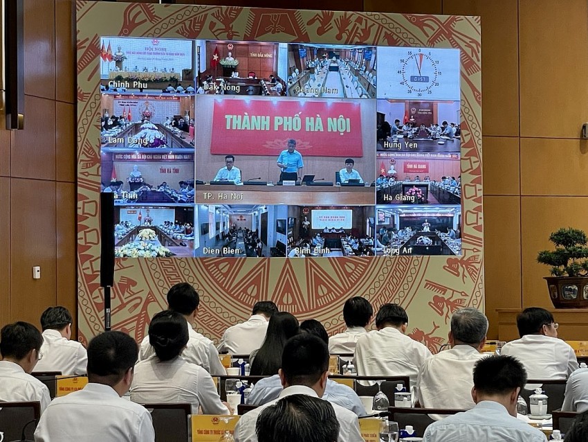 Hội nghị được kết nối trực tuyến từ trụ sở Chính phủ tới UBND các tỉnh, thành phố trực thuộc Trung ương - Ảnh: VGP