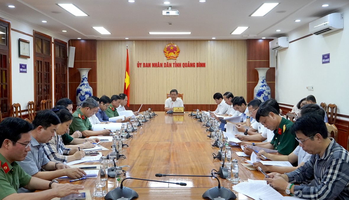 Toàn cảnh cuộc họp. (Ảnh: UBND tỉnh Quảng Bình)