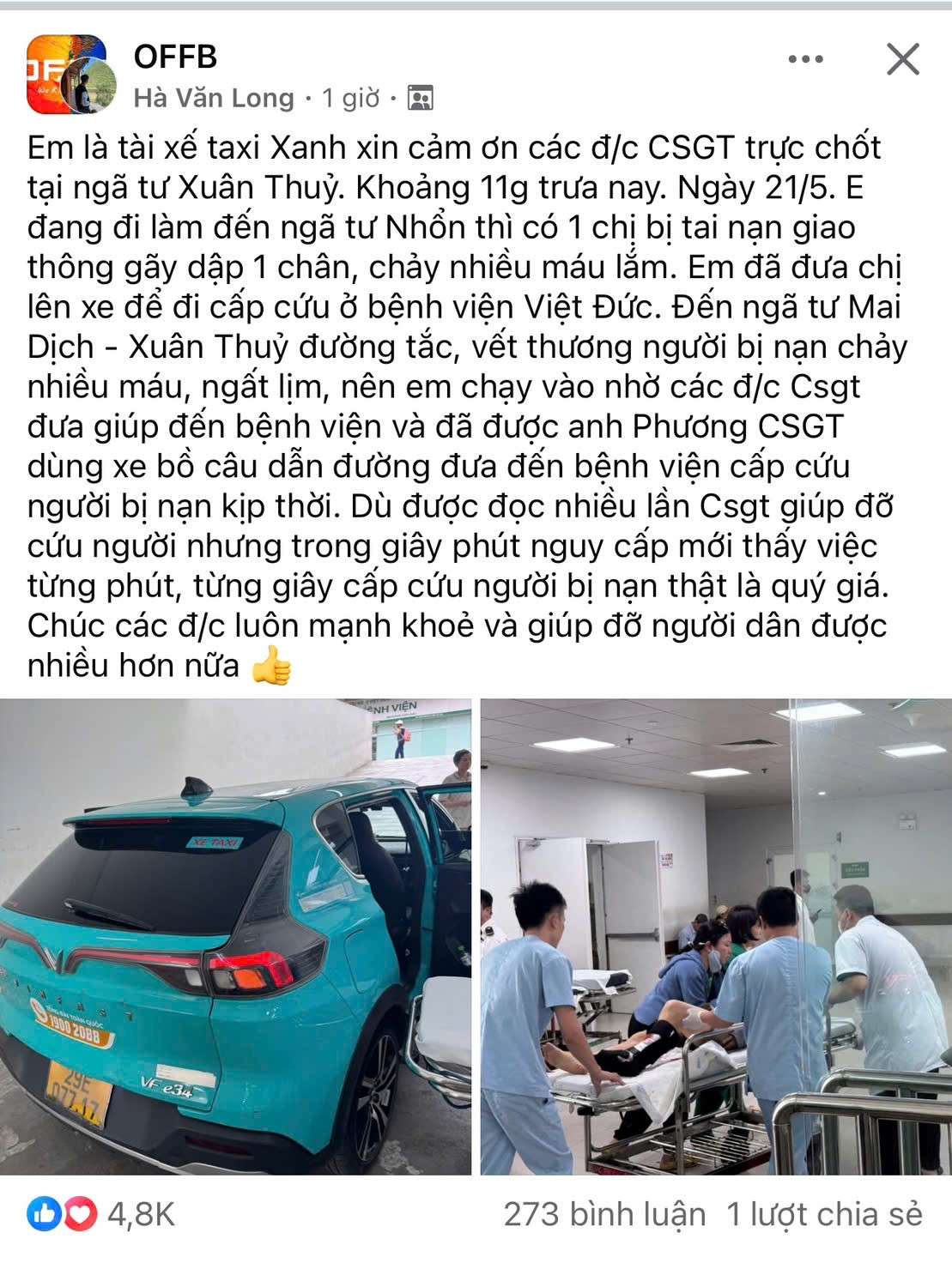 Tài khoản Hà Văn Long chia sẽ thông tin trên mạng xã hội.