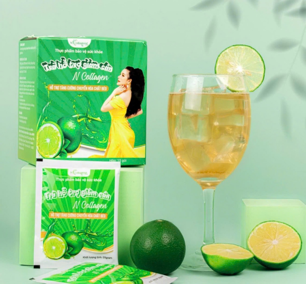 Sản phẩm Trà hỗ trợ giảm cân do Ngân Collagen quảng cáo.