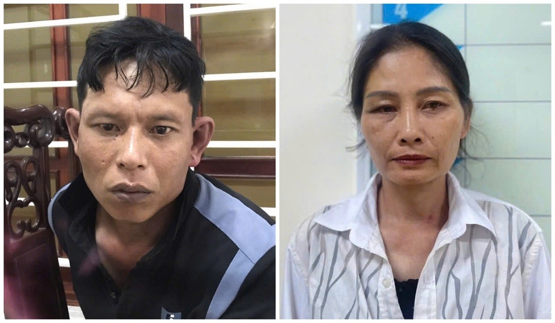 Hai đối tượng Phạm Hoàng Châu và Phan Thị Thu Hà - Ảnh Công an Nghệ An.