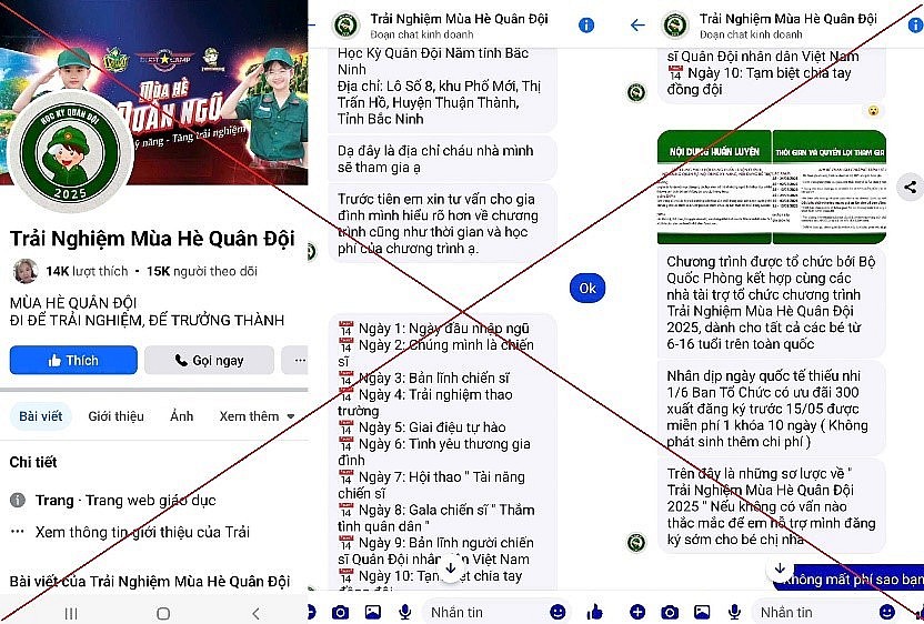 Cảnh giác khi đăng ký tham gia Trại hè Quân đội nhân dân trên mạng xã hội