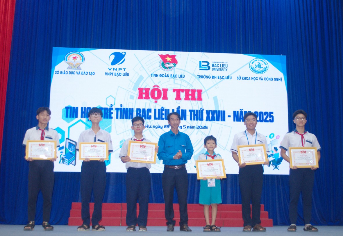Thành phố Bạc Liêu đạt giải Nhất toàn đoàn Hội thi tin học trẻ