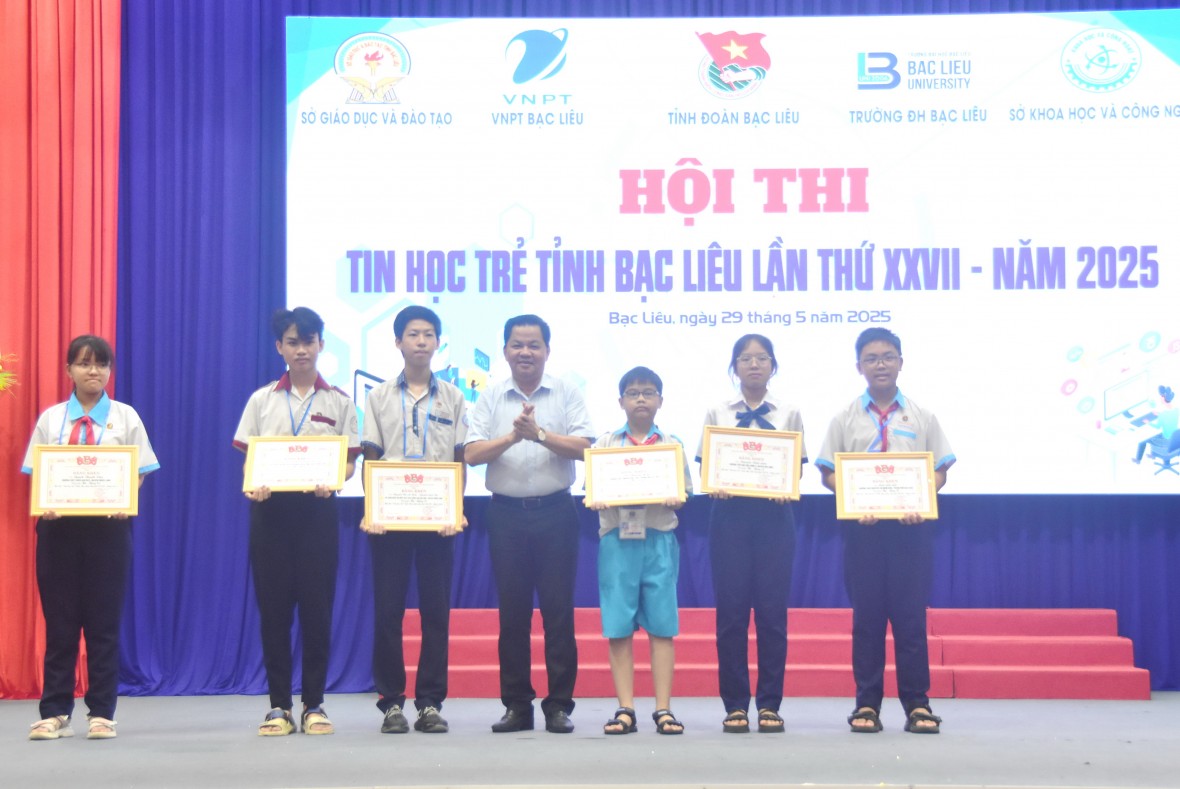Thành phố Bạc Liêu đạt giải Nhất toàn đoàn Hội thi tin học trẻ