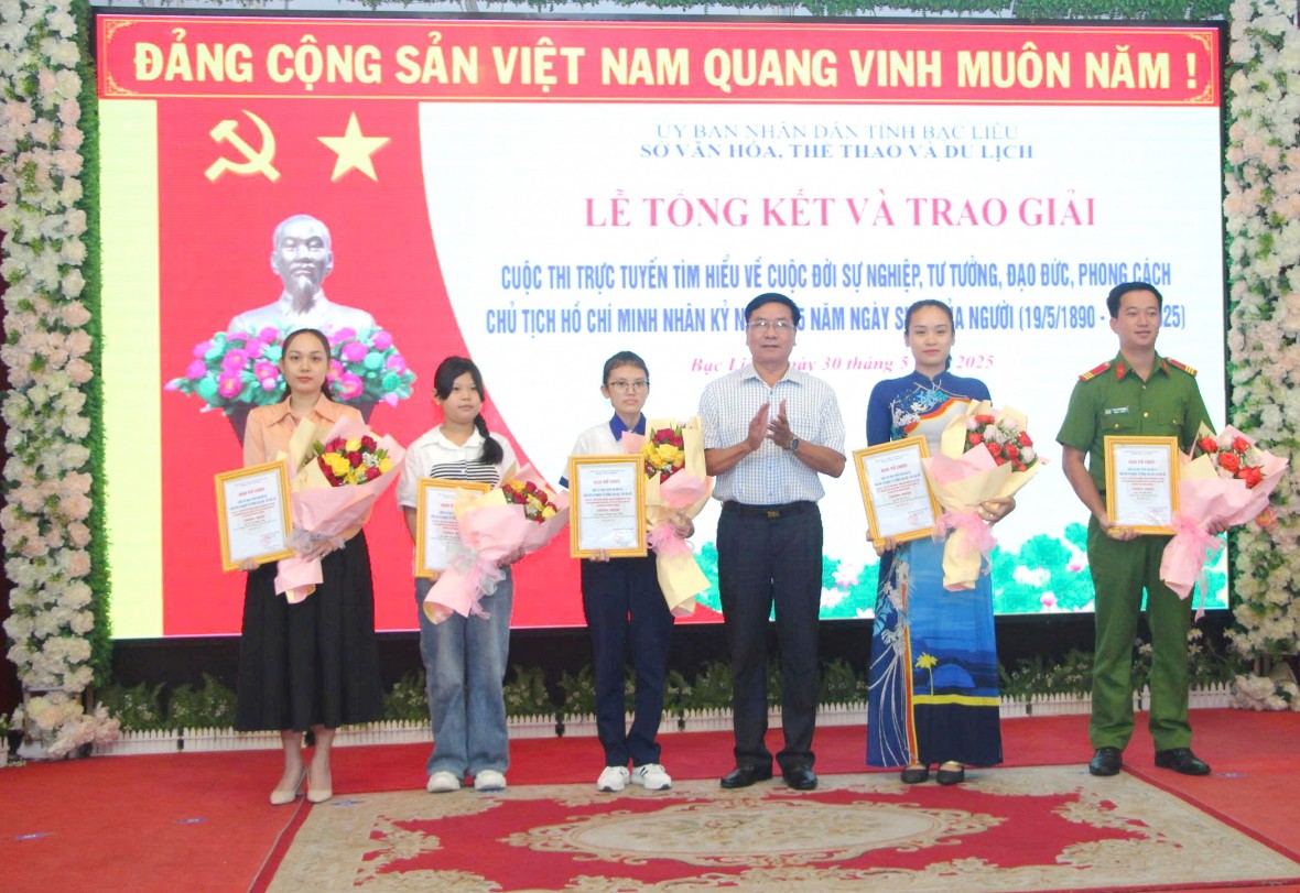 Bạc Liêu trao giải Cuộc thi trực tuyến tìm hiểu về cuộc đời, sự nghiệp, tư tưởng, đạo đức của Bác Hồ