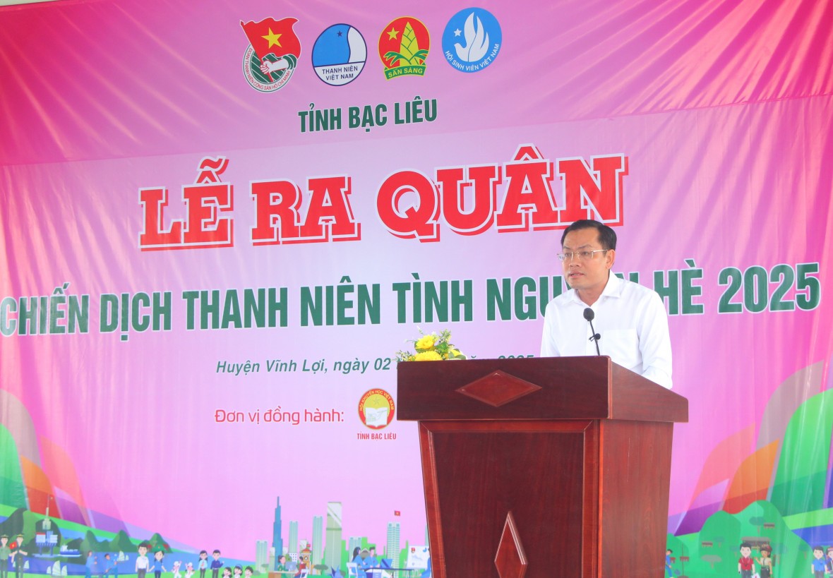 Tỉnh Bạc Liêu ra quân Chiến dịch Thanh niên tình nguyện hè 2025