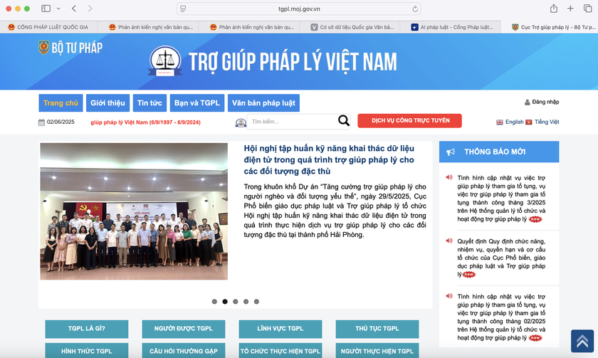 Hướng dẫn sử dụng Cổng Pháp luật quốc gia