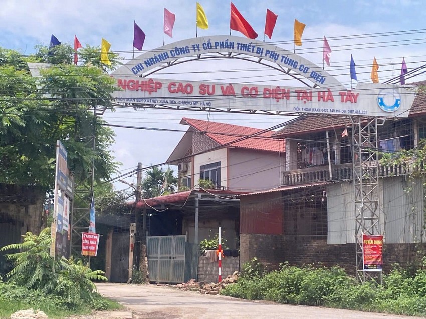 Xưởng sản xuất gỗ thuê đất của Xí nghiệp Cao sư và Cơ điện Vạn Hoa (tại thôn Xuân Sen, huyện Chương Mỹ, Hà Nội).