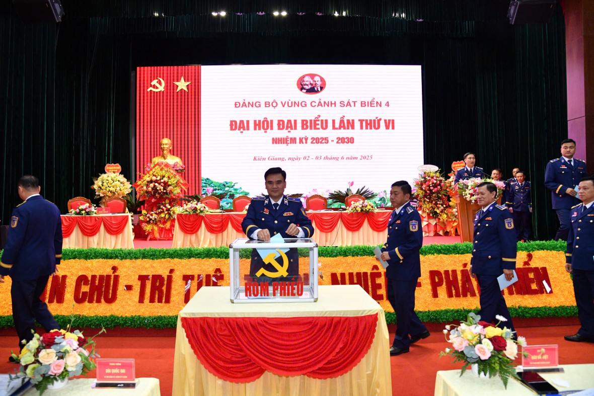 Đảng bộ Vùng Cảnh sát biển 4 tổ chức thành công Đại hội Đại biểu lần thứ VI, nhiệm kỳ 2025-2030