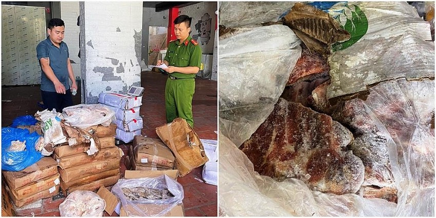 Niêm phong, tạm giữ gần 2,5 tấn thực phẩm đông lạnh không có hóa đơn, chứng từ thực phẩm đông lạnh