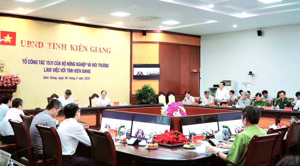 Thứ trưởng Bộ Nông nghiệp và Môi trường Trần Thanh Nam làm việc với Kiên Giang về công tác đấu tranh, phòng chống buôn lậu, gian lận thương mại