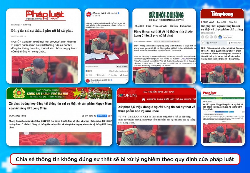 Đăng tin sai sự thật về hệ thống nhà thuốc Long Châu, 2 phụ nữ bị Công an TP Hà Nội xử phạt.