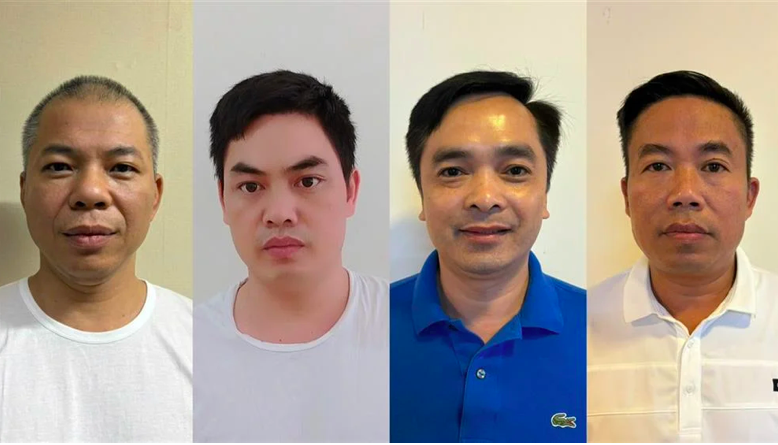 Các đối tượng: Lê Văn Quân, Cao Quang Trung, Đỗ Quang Sơn, Bùi Đình Hiền. Ảnh: BCA. Các đối tượng: Lê Văn Quân, Cao Quang Trung, Đỗ Quang Sơn, Bùi Đình Hiền. Ảnh: BCA.