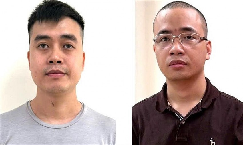 Bị can Hoàng Quang Thịnh (trái) và La Khắc Minh - Ảnh: Bộ Công an