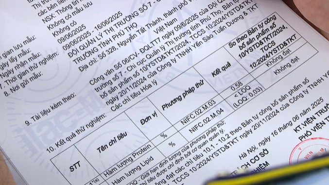 Hàm lượng protein và lipid trong sản phẩm yến chưng đều không đạt chất lượng. Ảnh: DMS.