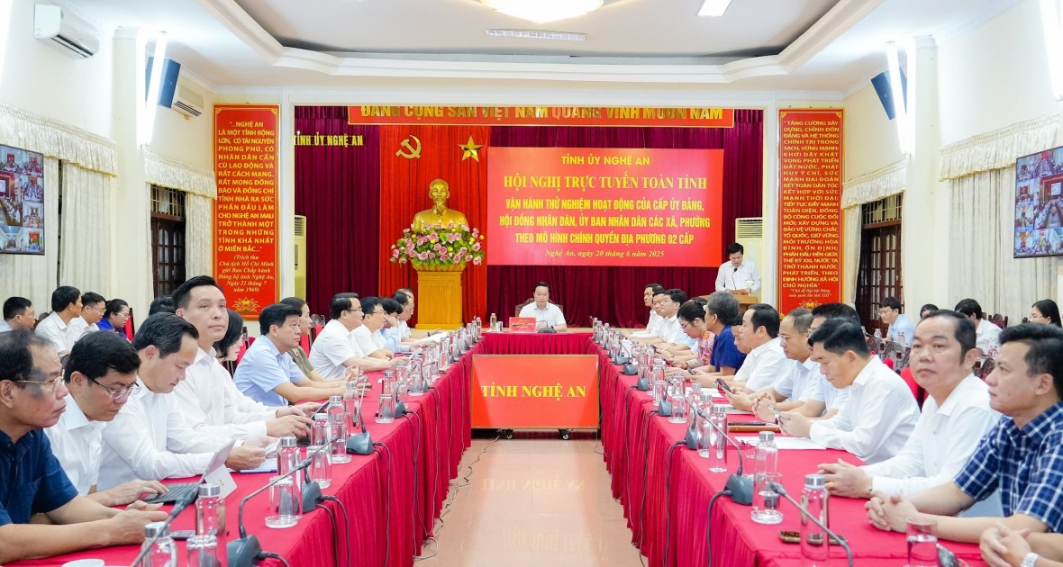 Nghệ An vận hành thử nghiệm mô hình chính quyền địa phương 2 cấp từ 20/6/2025 - Ảnh BNA. Nghệ An vận hành thử nghiệm mô hình chính quyền địa phương 2 cấp từ 20/6/2025 - Ảnh BNA.