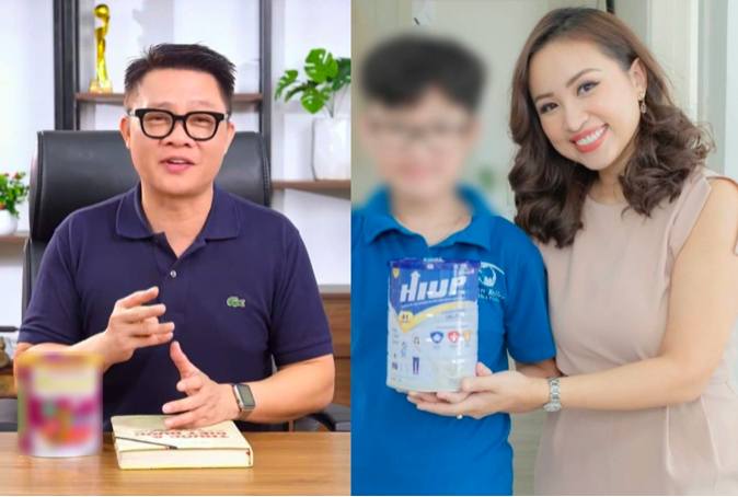 Biên tập viên Quang Minh và MC Vân Hugo bị cơ quan chức năng xử phạt lần lượt 37,5 triệu và 70 triệu đồng do sai phạm trong quảng cáo sữa bột Hiup (Ảnh chụp màn hình).