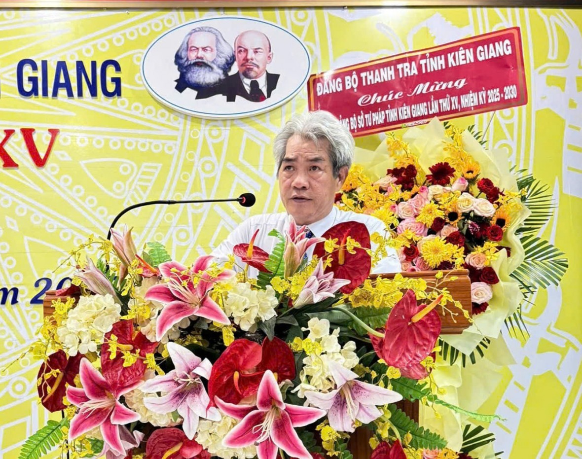 Sở Tư pháp tỉnh Kiên Giang tổ chức thành công Đại hội Đảng bộ lần thứ XV, nhiệm kỳ 2025 - 2030