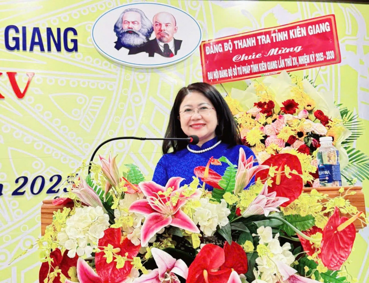 Sở Tư pháp tỉnh Kiên Giang tổ chức thành công Đại hội Đảng bộ lần thứ XV, nhiệm kỳ 2025 - 2030