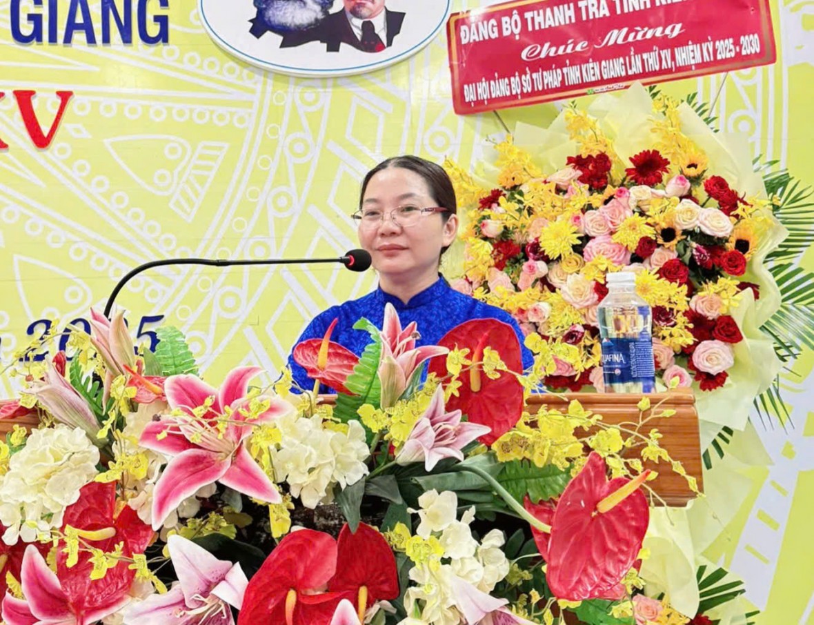 Sở Tư pháp tỉnh Kiên Giang tổ chức thành công Đại hội Đảng bộ lần thứ XV, nhiệm kỳ 2025 - 2030