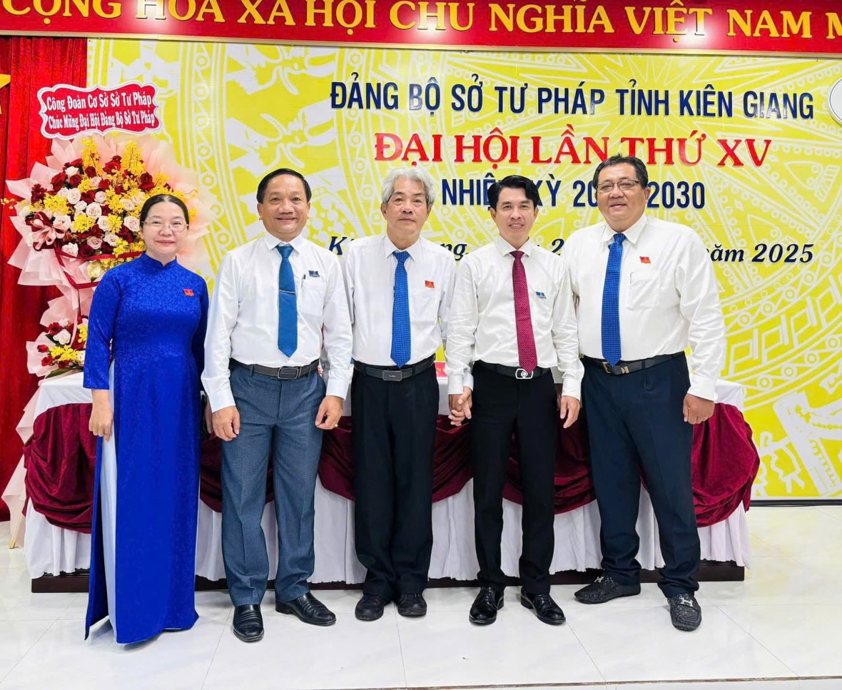 Sở Tư pháp tỉnh Kiên Giang tổ chức thành công Đại hội Đảng bộ lần thứ XV, nhiệm kỳ 2025 - 2030
