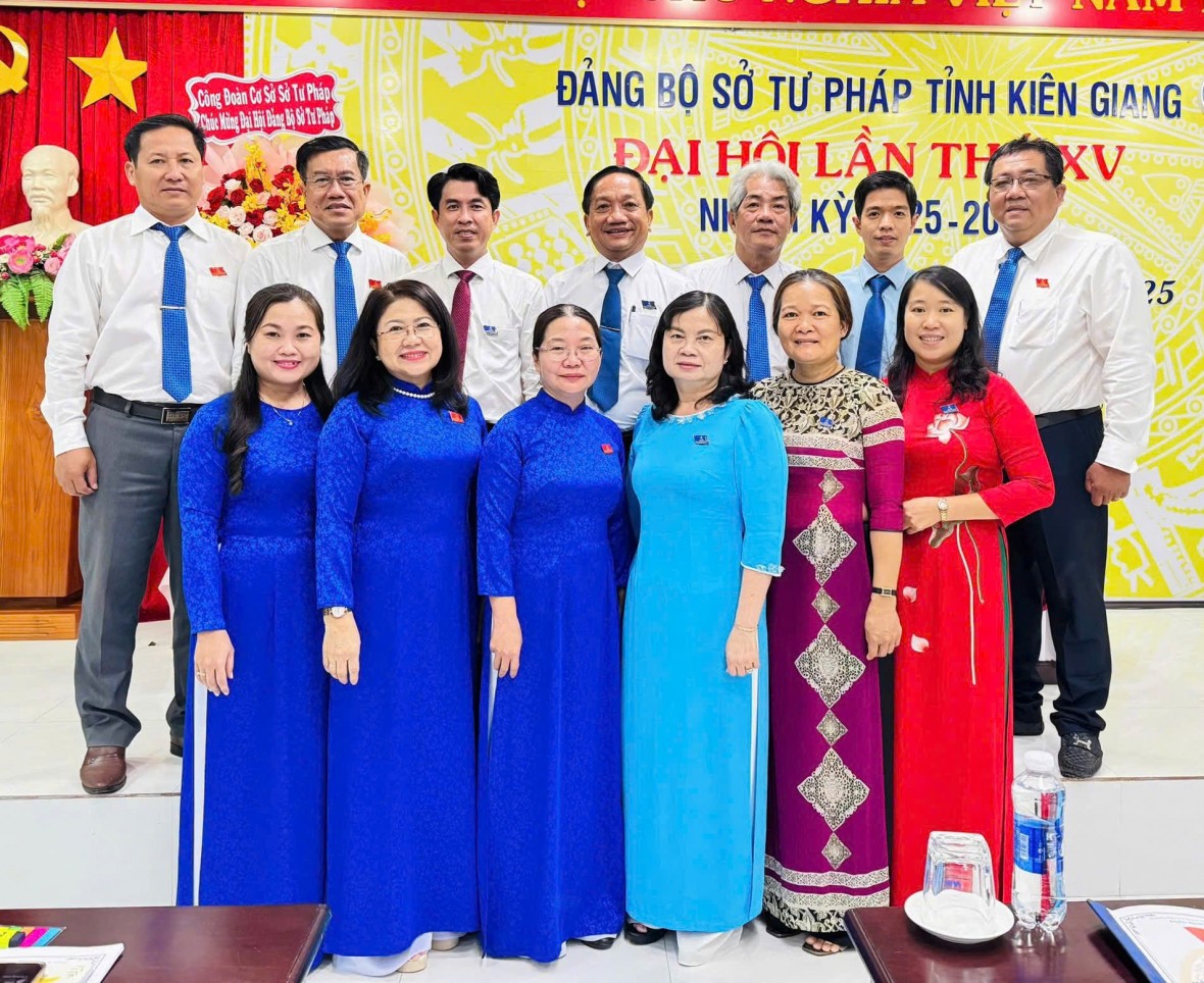 Sở Tư pháp tỉnh Kiên Giang tổ chức thành công Đại hội Đảng bộ lần thứ XV, nhiệm kỳ 2025 - 2030