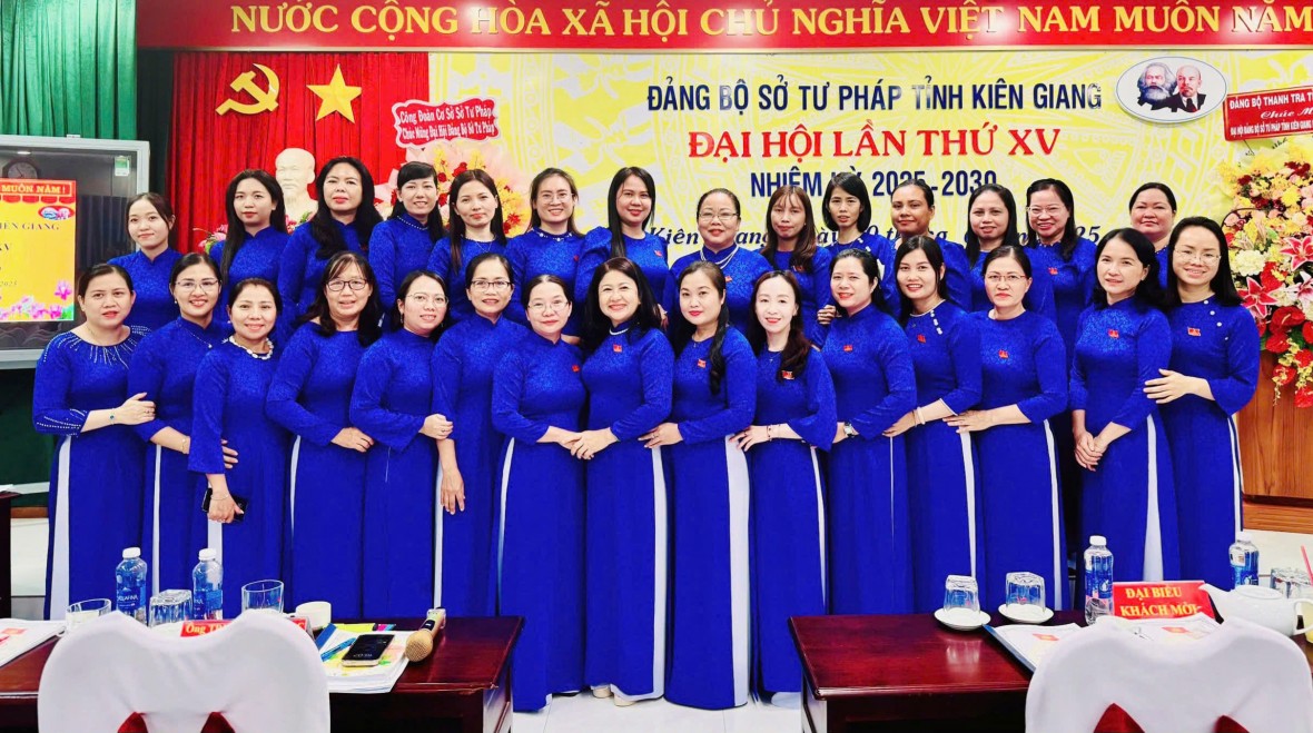 Sở Tư pháp tỉnh Kiên Giang tổ chức thành công Đại hội Đảng bộ lần thứ XV, nhiệm kỳ 2025 - 2030