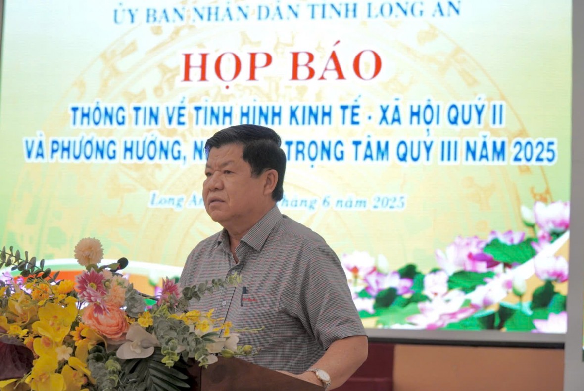 Long An: Tốc độ tăng tổng sản phẩm (GRDP) ước 6 tháng đầu năm 2025 tăng 8,34% Long An: Tốc độ tăng tổng sản phẩm (GRDP) ước 6 tháng đầu năm 2025 tăng 8,34%