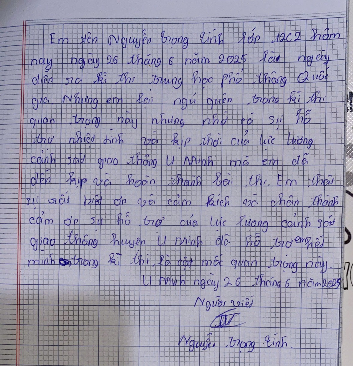 Cảnh sát giao thông Cà Mau: Lan tỏa nghĩa tình giữa mùa thi