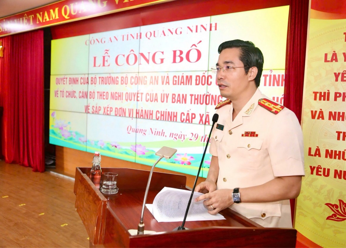 Công bố quyết định thành lập 54 Công an cấp xã tại Quảng Ninh