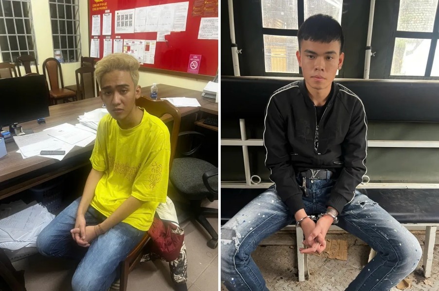 Đối tượng Trương Văn Thọ (trái) và Trần Phước Vĩnh (phải) đã mạo danh ngân hàng, lừa người Việt tại Mỹ và Úc chuyển phí vay tiền, chiếm đoạt khoảng 1 tỷ đồng. 