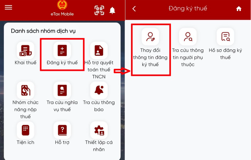Hướng dẫn chi tiết cập nhật số CCCD thành mã số thuế trên eTax Mobile.