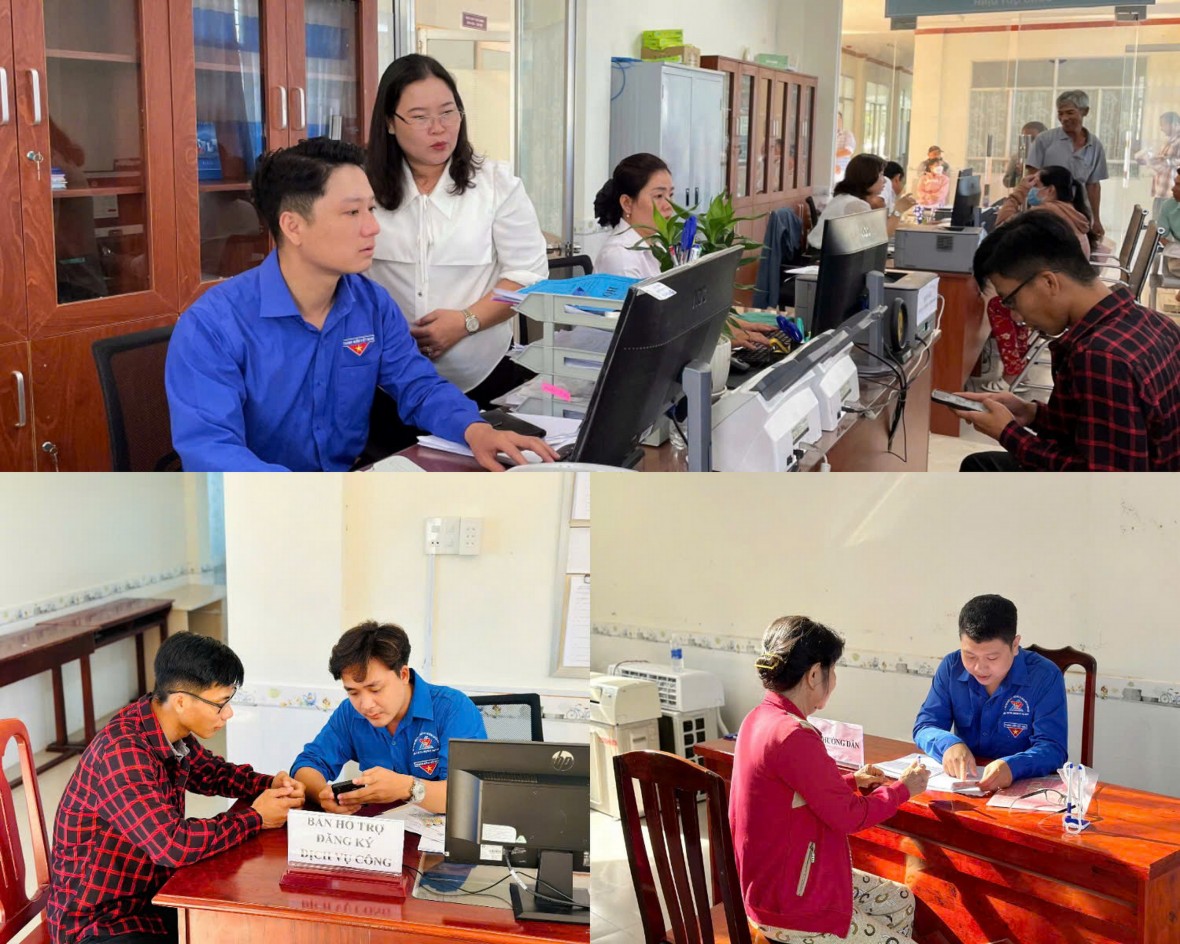 Tuổi trẻ Vĩnh Lợi hỗ trợ người dân sử dụng dịch vụ công trực tuyến