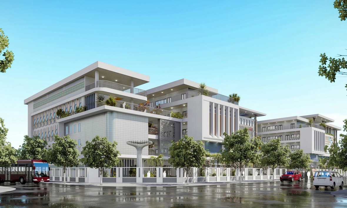 Phối cảnh trường Trung học phổ thông Đỗ Mười.