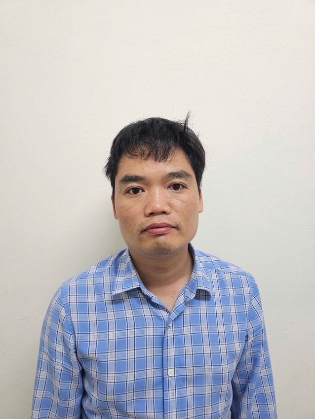 Lê Minh Giáp tại cơ quan công an.