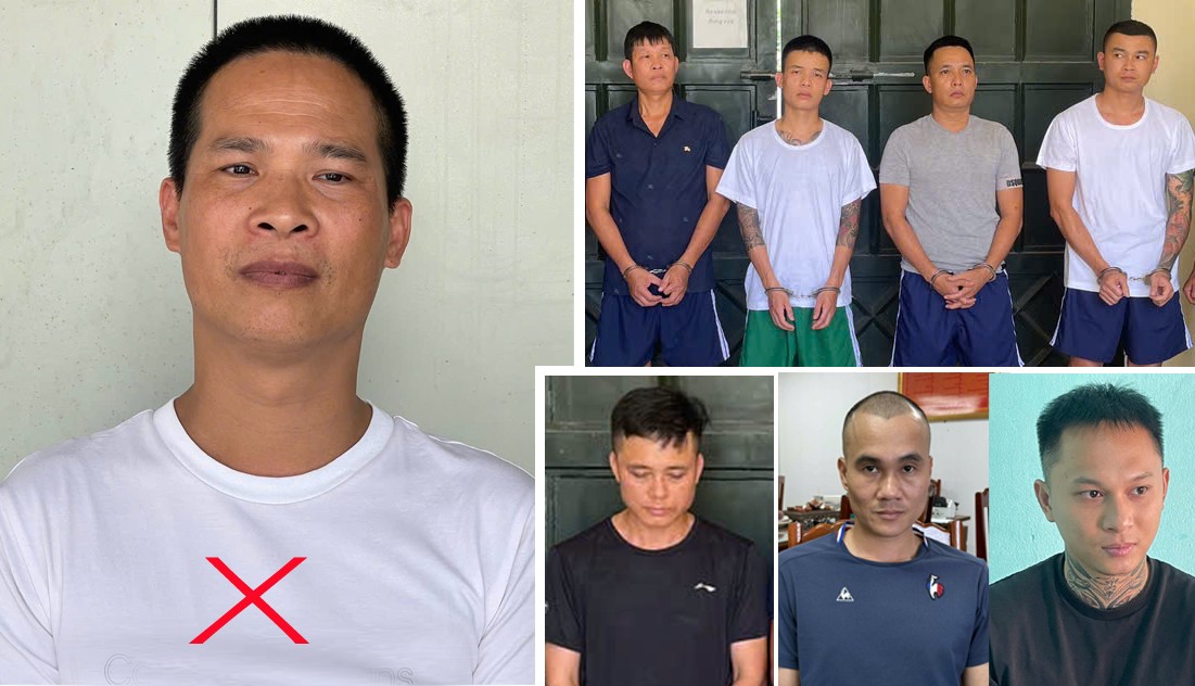 Đối tượng Bùi Quốc Ý (X) và các “đàn em” thân tín. (Ảnh: Công an tỉnh Thanh Hóa) Đối tượng Bùi Quốc Ý (X) và các “đàn em” thân tín. (Ảnh: Công an tỉnh Thanh Hóa)