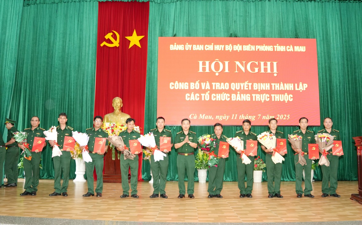 Bộ đội Biên phòng tỉnh Cà Mau thành lập các tổ chức Đảng trực thuộc Bộ đội Biên phòng tỉnh Cà Mau thành lập các tổ chức Đảng trực thuộc