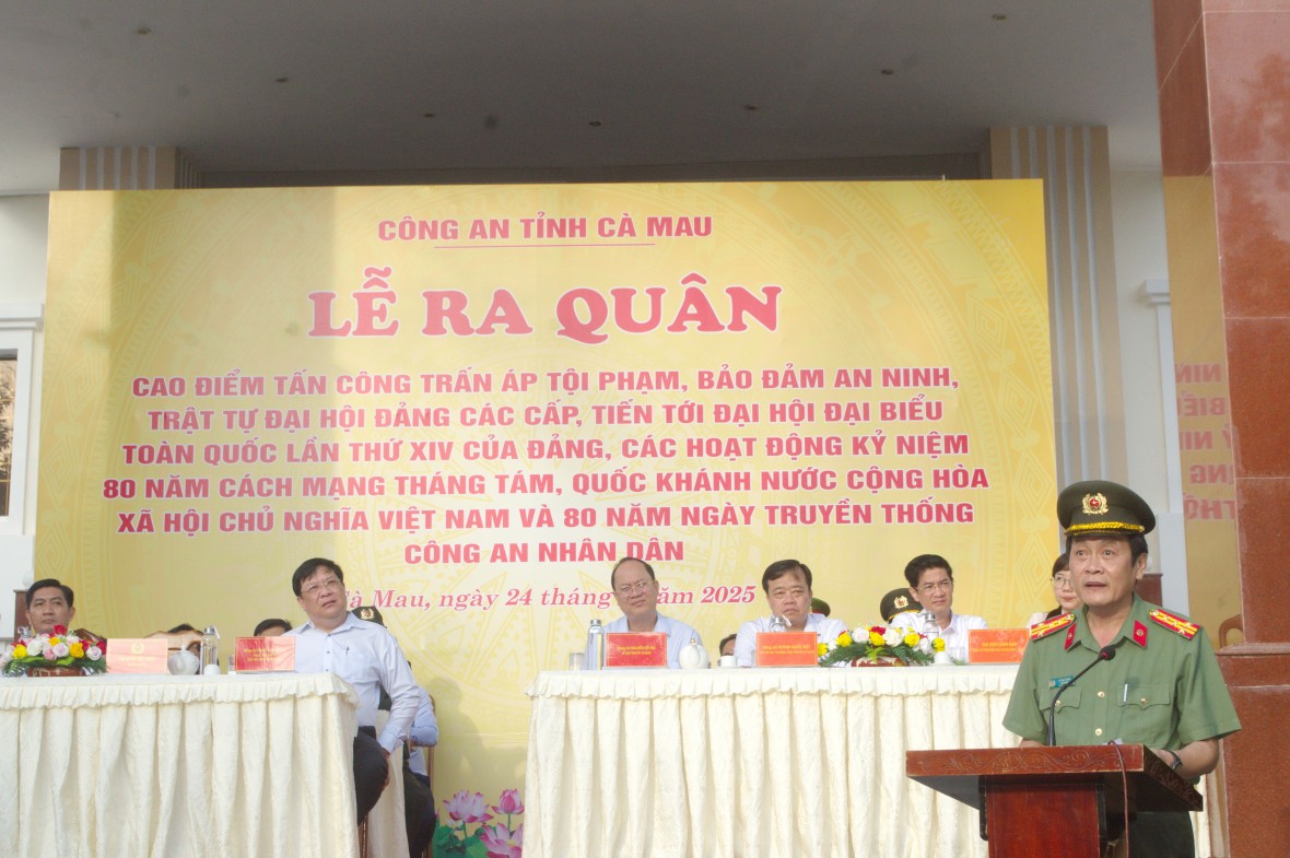 Cà Mau: Ra quân cao điểm tấn công, trấn áp tội phạm bảo đảm an ninh, an toàn Đại hội Đảng các cấp