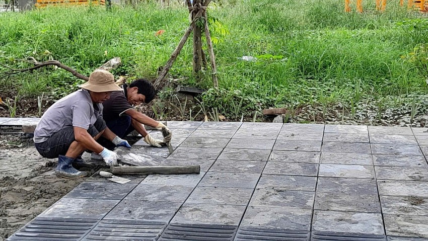 Cận cảnh công viên lớn nhất xã Gia Lâm về đích chậm hơn dự kiến