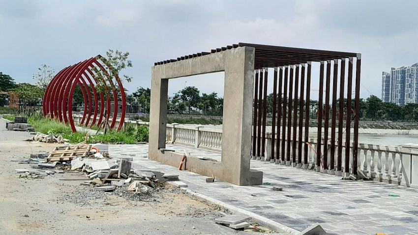 Cận cảnh công viên lớn nhất xã Gia Lâm về đích chậm hơn dự kiến