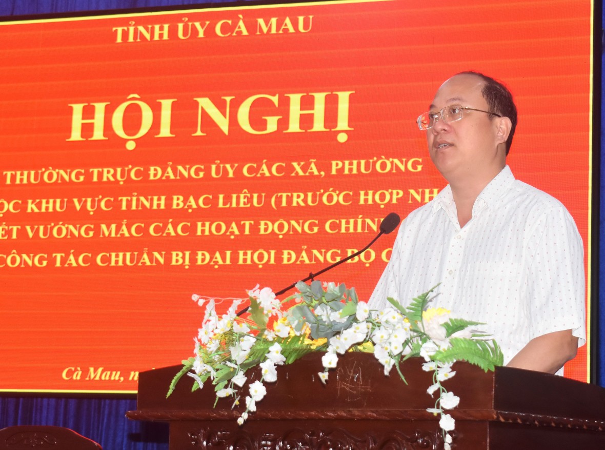 Cà Mau: Tập trung tháo gỡ khó khăn cho cấp xã, chuẩn bị Đại hội Đảng bộ mới