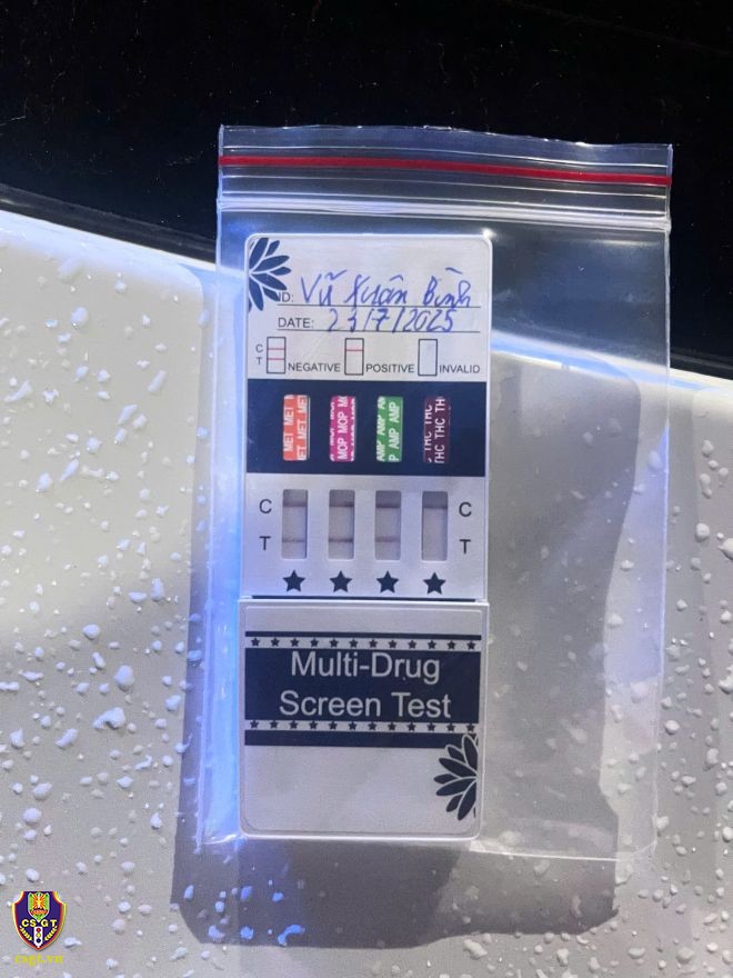 Rapper Bình Gold dương tính với ma túy khi đang lái xe trên cao tốc. (Ảnh: Cục CSGT)