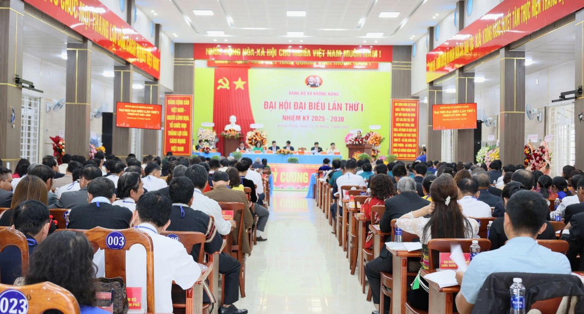 Hơn 200 đại biểu tham dự Đại hội Đảng bộ xã Krông Năng Lần thứ Nhất