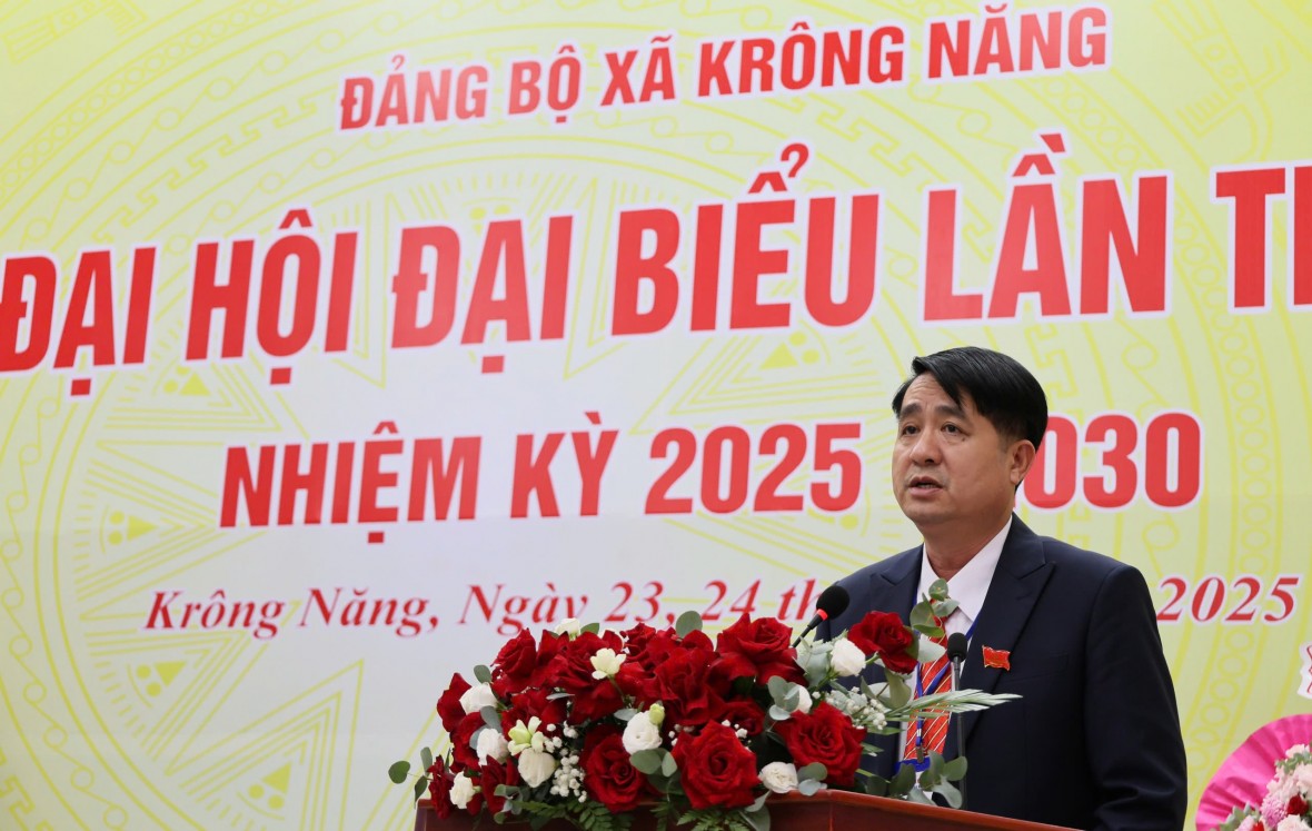 Hơn 200 đại biểu tham dự Đại hội Đảng bộ xã Krông Năng Lần thứ Nhất