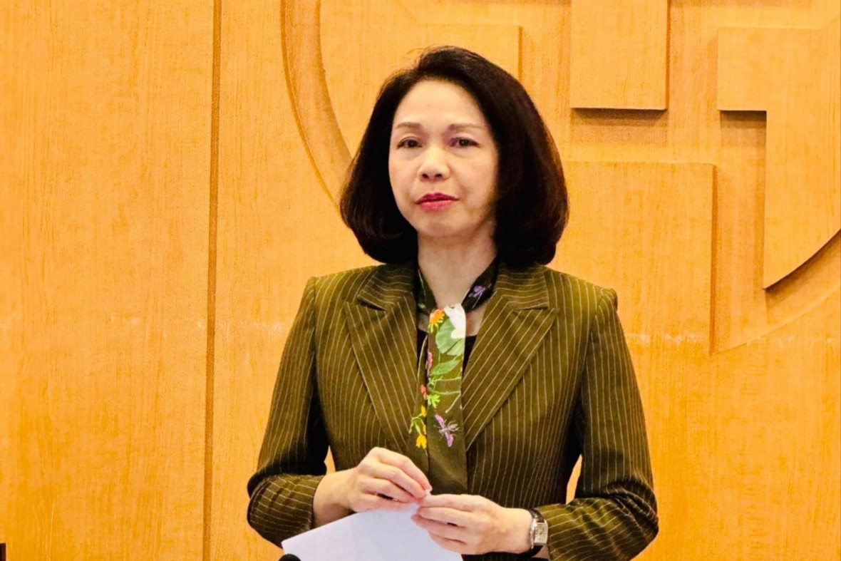 Bà Vũ Thu Hà - Phó Chủ tịch UBND TP phát biểu tại hội nghị. (Ảnh: Mai Hoa)