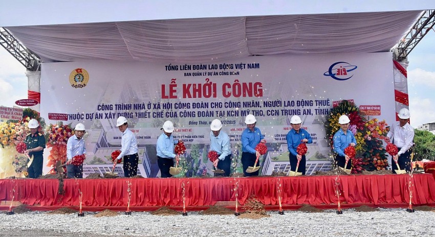 Khởi công Công trình Nhà ở xã hội Công đoàn tại Đồng Tháp với mức đầu tư 449 tỷ đồng