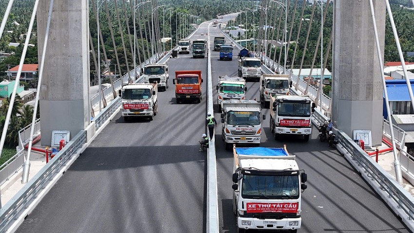 Thử tải thành công cầu Rạch Miễu 2 - sẵn sàng thông xe trước 2/9