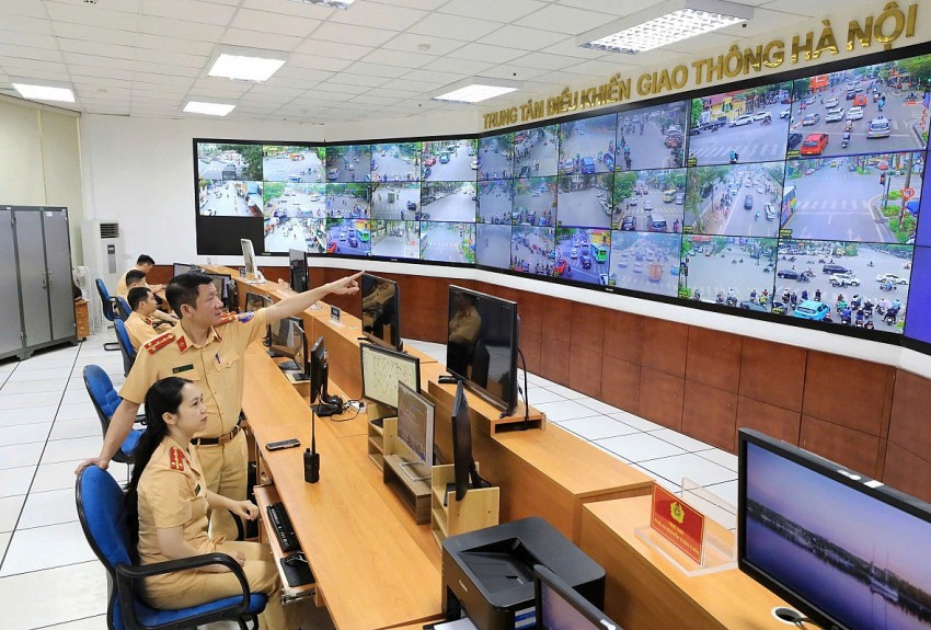 Trung tâm điều khiển giao thông - Phòng CSGT Hà Nội.