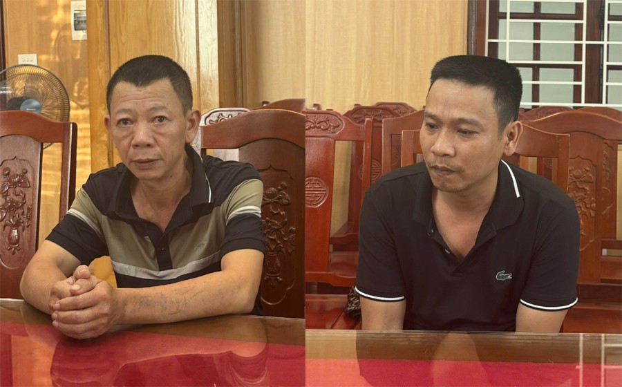 Đối tượng Bùi Thanh Quế (trái) và Đỗ Văn Hưng