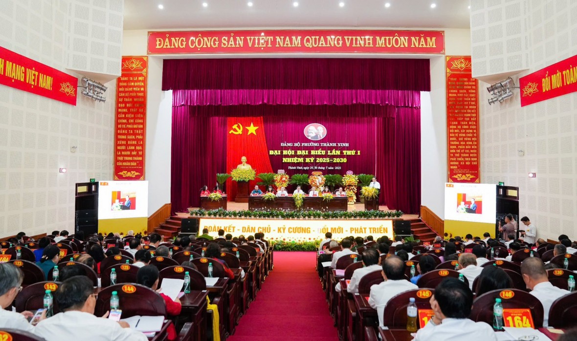 Đảng bộ phường Thành Vinh được Tỉnh ủy Nghệ An lựa chọn tổ chức đại hội điểm cấp trên trực tiếp cơ sở.